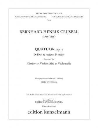 Quartett D-Dur op.7 fr Klarinette und Streichtrio Stimmen