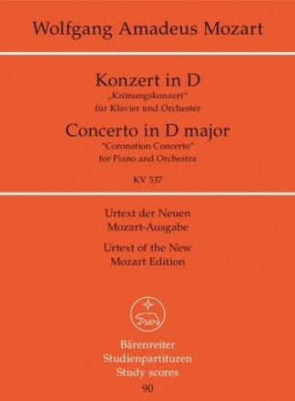 Konzert D-Dur KV537  fr Klavier und Orchester Studienpartitur
