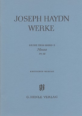 Missa B-Dur, H. XXII:14 Harmoniemesse Kritischer Bericht