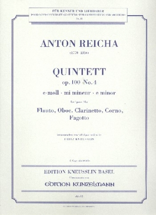 Quintett e-moll op.100,4 fr Flte, Oboe, Klarinette, Horn und Fagott Stimmen