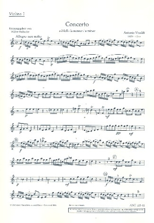 Konzert a-Moll RV461 fr Oboe, Streicher und Bc Violine 1