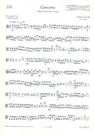 Konzert a-Moll RV461 fr Oboe, Streicher und Bc Viola