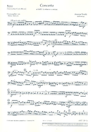 Konzert a-Moll RV461 fr Oboe, Streicher und Bc Violoncello/Kontrabass