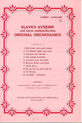 Slavko Avsenik und seine weltberhmten Original Oberkrainer: fr Combo Stimmen