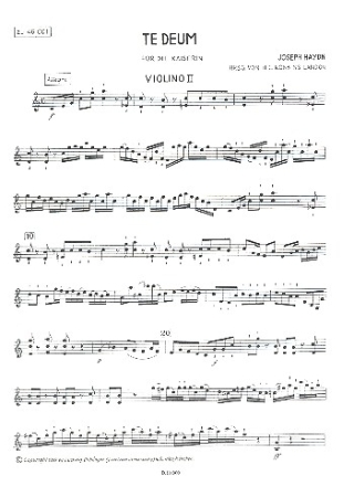 Te Deum C-Dur Hob.XXIII:C2 fr Chor und Orchester Violine 2