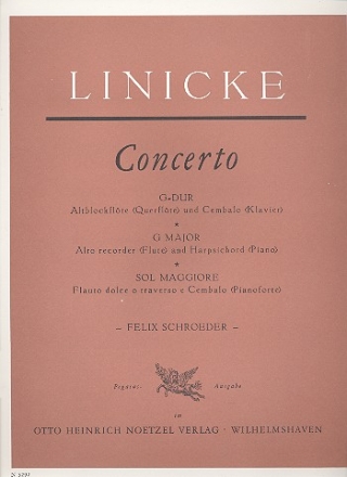 Concerto G-Dur  fr Altflte, Violine, Viola und Bc  fr Altflte und Klavier