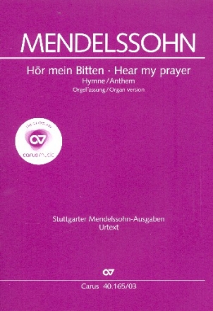 Hr mein Bitten (in der Orgelfassung) fr Sopran, Chor und Orgel Klavierauszug (dt/en)