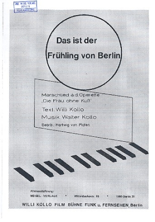 Das ist der Frhling von Berlin: Einzelausgabe Gesang und Klavier (dt) (Kopie)