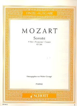 Sonate F-Dur KV 280 fr Klavier