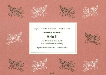Aria 2 für 3 Blockflöten (SAB) Partitur und 3 Stimmen