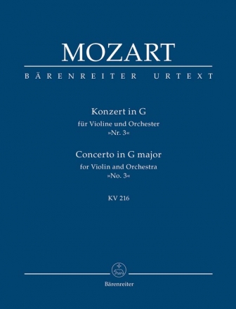 Konzert G-Dur KV216 fr Violine und Orchester Studienpartitur