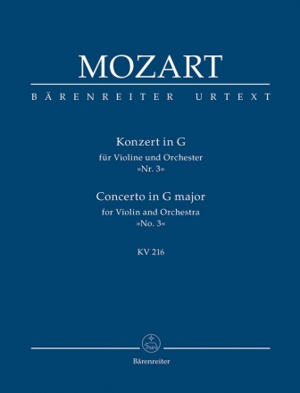 Konzert G-Dur KV216  fr Violine und Orchester Studienpartitur