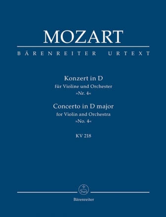 Konzert D-Dur KV218 fr Violine und Orchester Studienpartitur