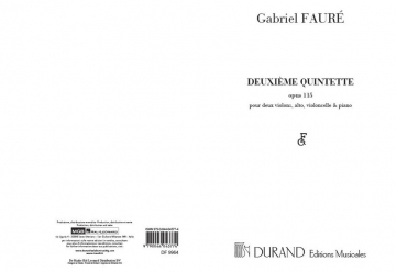 Quintette op.115,2 pour 2 violons alto, violoncelle et piano 5 parties