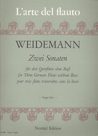 2 Sonaten aus op.3 (Nr.3 und Nr.6) fr 3 Flten ohne Ba Partitur und Stimmen