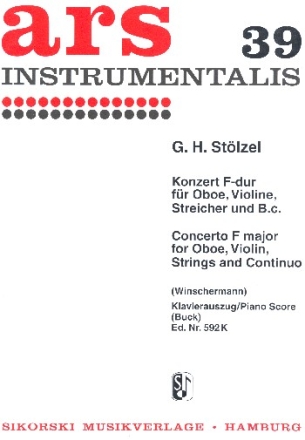 Konzert F-Dur fr Oboe, Violine und Streicher Klavierauszug