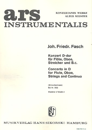 Konzert D-Dur fr Flte, Oboe und Streicher Violine 1