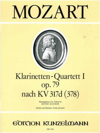 Quartett D-Dur nach KV317d fr Klarinette und Streichtrio Partitur und Stimmen