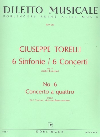 Concerto  4 D-Dur op.5,6 fr Streicher Partitur und Stimmen