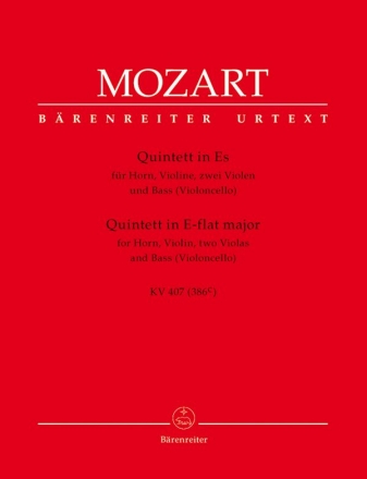 Quintett Es-Dur KV407 fr Horn, Violine, 2 Violen und Violoncello Stimmen