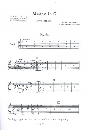 Messe C-Dur 'Windhaager Messe' fr gem Chor, Orgel und Orchester Orgel