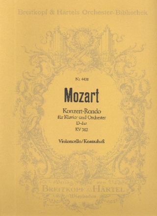 Konzert-Rondo D-Dur KV382 fr Klavier und Orchester Violoncello / Kontrabass