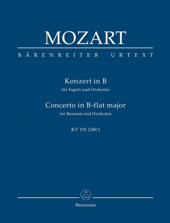 Konzert B-Dur KV191 fr Fagott und Orchester Studienpartitur