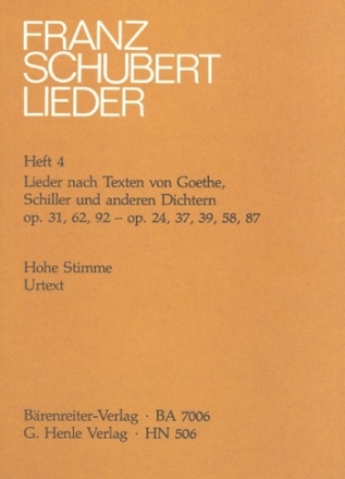 Lieder Band 4 Lieder nach Texten von Goethe, Schiller und anderen Dichtern hoch