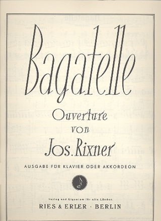 Bagatelle Ouvertre fr Klavier (Akkordeon)