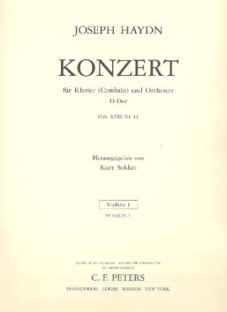 Konzert D-Dur op.21 Hob.XVIII:11 fr Klavier und Orchester Violine 1