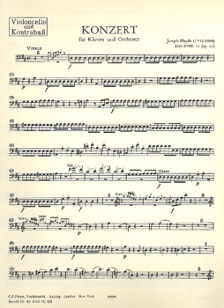 Konzert D-Dur op.21 Hob.XVIII:11 fr Klavier und Orchester Cello / Bass