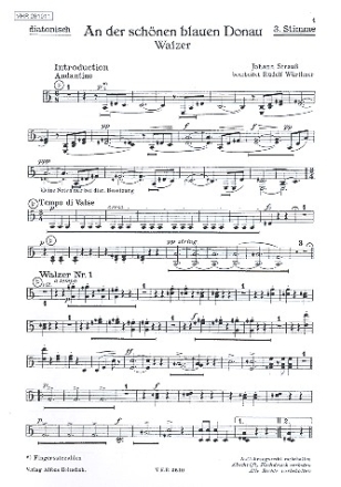 An der schnen blauen Donau Walzer fr Akkordeonorchester Handharmonika 3/4