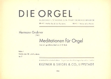 Meditationen ber ein geistliches Lied von J.S. Bach fr Orgel