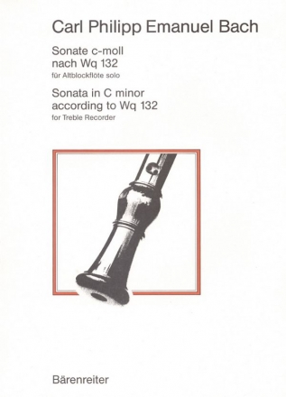 Sonate c-Moll fr Altblockfloete Solo, nach wq 132