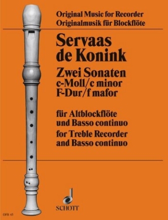 2 Sonaten für Altblockflöte und Bc