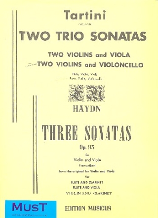 2 Trio Sonatas for flute, violin and violoncello parts
