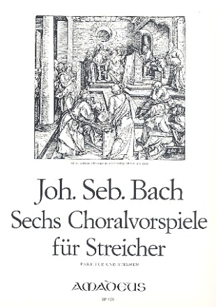 6 Choralvorspiele fr Streichquartett Partitur und Stimmen