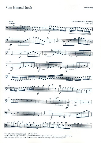 Vom Himmel hoch fr Soli (S Bar), gem Chor (SSATB) und Orchester Violoncello 1