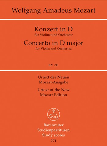 Konzert D-dur KV211 fr Violine und orchester Studienpartitur