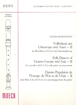 Volkstnze aus Osteuropa und Asien Band 2 fr 4 Blockflten (SSAA) und Gitarre Partitur