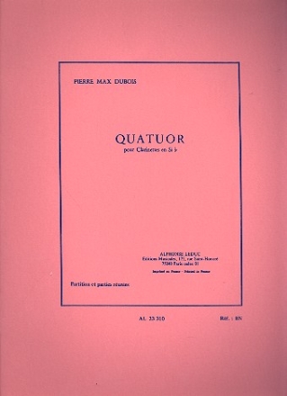 Quatuor pour 4 clarinettes partition et parties