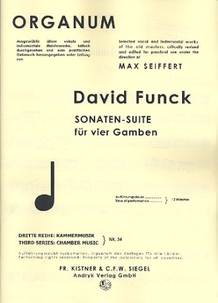 Sonaten-Suite fr 4 Gamben Stimmen