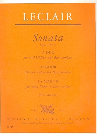 Sonate A-Dur op.4,6 fr 2 Violinen und Bc