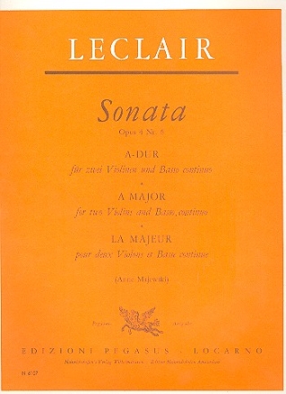Sonate A-Dur op.4,6  fr 2 Violinen und Bc