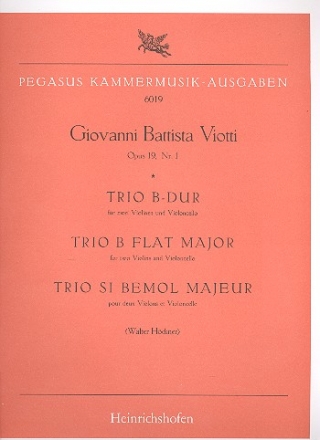 Trio B-Dur fr 2 Violinen und Violoncello Partitur und Stimmen