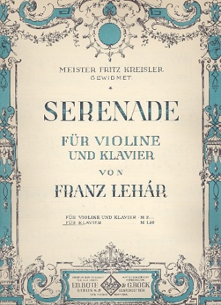 Serenade  fr Violine und Klavier fr Klavier