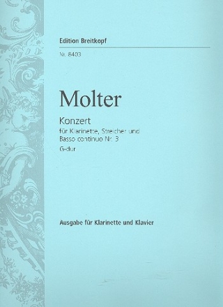 Konzert G-Dur Nr.3 fr Klarinette und Orchester fr Klarinette und Klavier