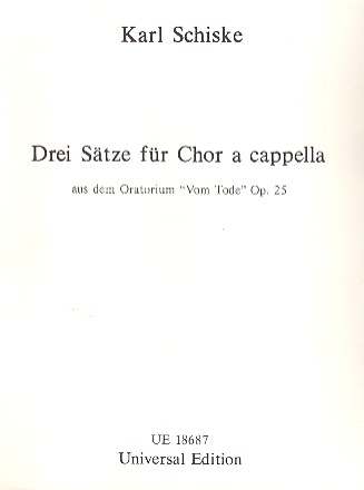 3 Stze aus dem Oratorium vom Tode op.25 fr Chor a cappella Partitur (dt)