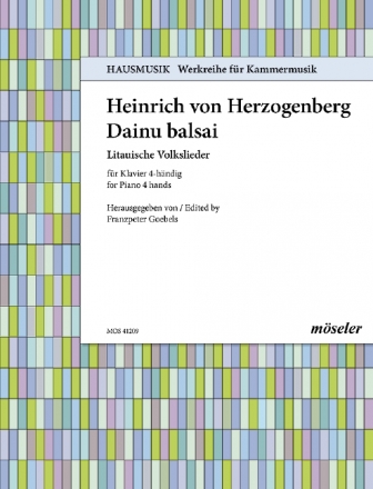 Dainu balsai op.76 Litauische Volkslieder fr Klavier zu 4 Hnden