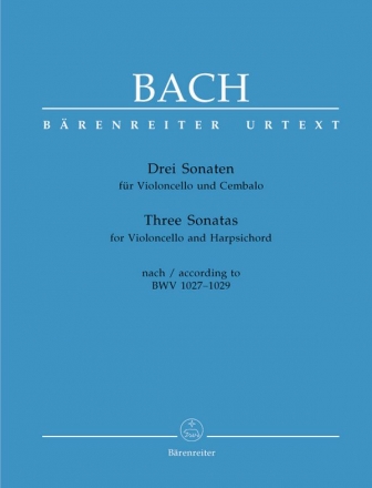 3 Sonaten nach BWV1027-1029 fr Violoncello und Cembalo